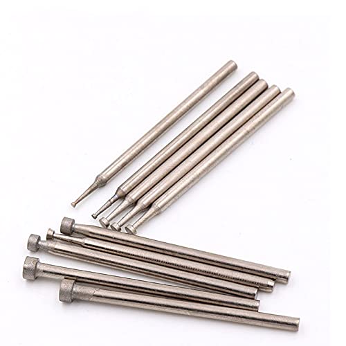 5pcs Diamond Burrs Bits Flat Polishing Grinding Head Drill Bit for Dremel Rotary Abrasive Tools E Needle Engraving Etching,2.5mm 5pcs