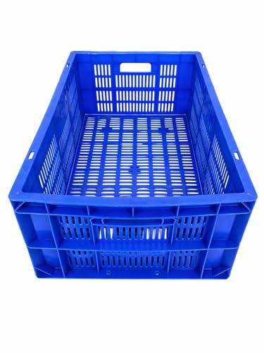 Image of ARISTO Portable and Stackable Plastic Storage Container Box Crate 64225 SP designed for multipurpose storage Blue