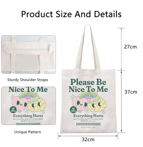 Bolso Tote Please Be Nice 12.6 x 0.4 x 15.6 pulgadas miniatura 4
