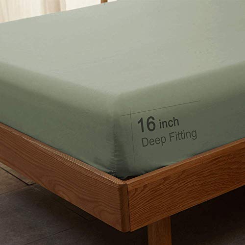 Image of SONORO KATE Bed Sheet Set Super Soft Microfiber 1800 Series Luxury Egyptian Sheets 16-Inch Deep Pocket,Wrinkle and Hypoallergenic-3 Piece (Sage, Twin XL)