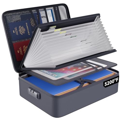 ENGPOW Fireproof Document Organizer with 13 Pockets