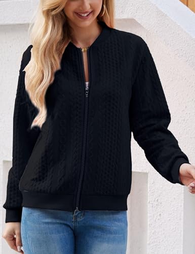 Image of WROLEM Zip Up Sweatshirts for Women Casual Outfits Cardigan Outerwear Trendy Winter Jackets Coat