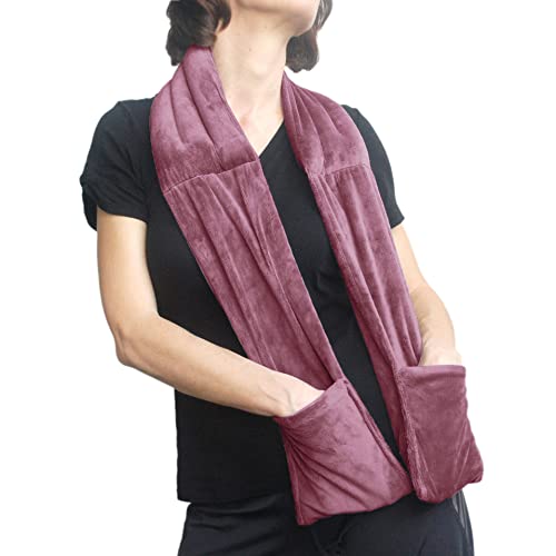 Herbal Concepts Warming Scarf | Fur Collar for Women | Heated Scraf | Winter Warm Scarves with Pockets |Mauve