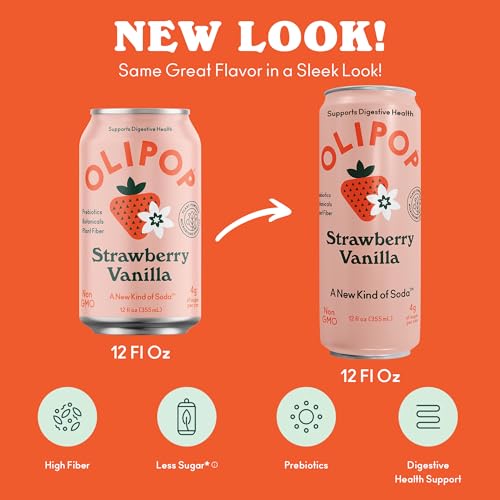 Save 33% on OLIPOP Prebiotic Strawberry Vanilla Soda (12 Cans)