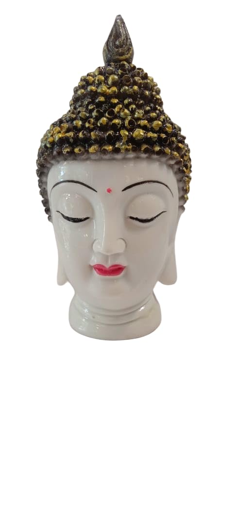 Model Gift House Gautam Buddha Statue - Buddha Head Marble Showpiece for Home and Office Decor - Big Size 1 feet (12 INCHES) (Green)