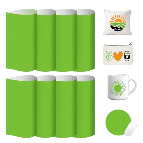Tintnut - Tintnut Solid Color Sublimation Transfer Paper- 8 Sheets 12inchesx10inches Green Sublimation Transfer Ink Sheets Compatible with Cricut or Silhouette