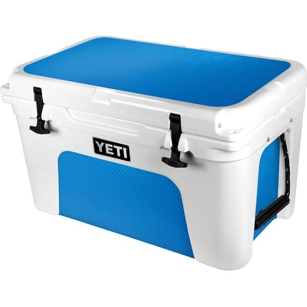 Skinit Decal Cooler Skin Compatible with YETI Tundra 45 Hard Cooler - Blue Carbon Fiber Specialty Texture Material Design
