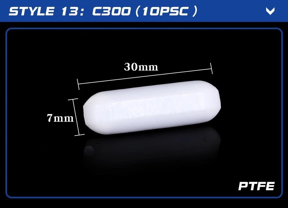 Mieszadło magnetyczne z polietylenu i PTFE – model kształtowy, 10 szt., formowanie zintegrowane, odporne na działanie chemikaliów(C300(D7xL30mm))