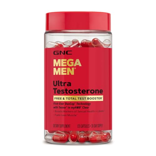 GNC Mega Men Ultra Testosterone, Free & Total Test Booster, 120 Count