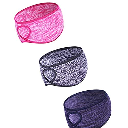 ITNP 3 Stück Fleece Pferdeschwanz Stirnband,Winter Ohrwärmer Stirnband,Herren und Damen Winter Laufen Yoga Skifahren Outdoor Sport,Wandern, Fahrrad und Motorrad Fahren Schwarz Cover