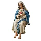 Maria Statue, Display-Ready, 13 cm, 'I Am With You Always', handgefertigte religiöse Skulptur, vielseitige Dekoration, für Zuhause, Schreibtisch, , Bücherregal, Kaminsims, TV-Schrank