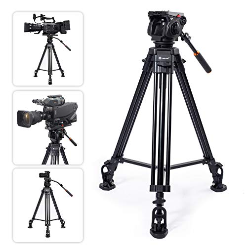 TARION TR-VT77 Camera Tripod Fluid Drag Head Tripod Full Panoramic View 360 1/4