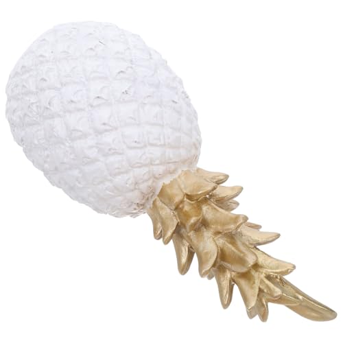 Figura decorativa de piña blanca de resina 5.9 pulg miniatura 5