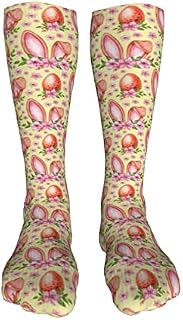 702 Unisex Walking Socks Easter Eggs With Ears And Flowers Men’S Socks Wicking Office Socks Comfortable Work Socks For Runing Hiking 50Cm