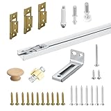 KOVOSCH 24-Inch Bifold Door Hardware Kit with Track, Closet Door Track Repair Tool Kit, Metal Track Kit for Door Use, White, Boxed