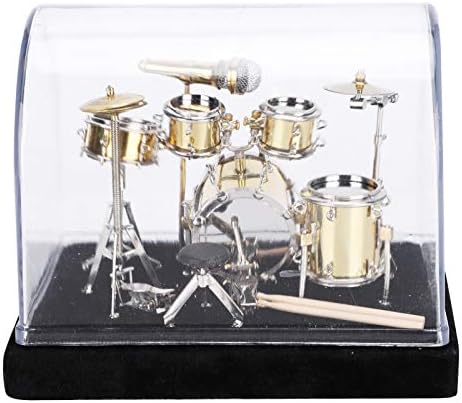 Pssopp Mini Drum Model Gift, Miniature Musical Instrument Drum Set Model Display Drum Kit Model Mini Ornaments Craft for Home Decor Graduation Day Gift