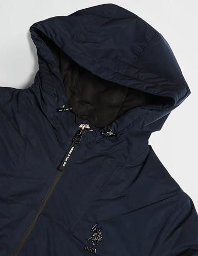 Image of U.S. Polo Assn. Denim Co. Men's Navy Solid Hooded Long Sleeve Casual Polyester Regular Fit Jacket