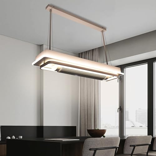 Image of Smartway 80 Watt Linear Paco Modern Ceiling Fan Chandelier BLDC Noiseless Motor + Auto Rotatable Blower Fan 3 Color Mode (Warm, Cold & Natural White) Stabilizing Dimming With Remote & App Control