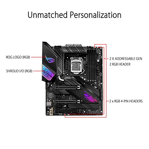 ASUS ROG STRIX Z490-E Gaming, Intel Z490 LGA 1200 ATX Gaming con 16 Fasi di Potenza, tecnologie AI, WiFi 6 (802.11ax), Intel 2.5 Gb Lan dual M.2 con dissipatori, USB 3.2 Gen 2, SATA e AURA Sync RGB