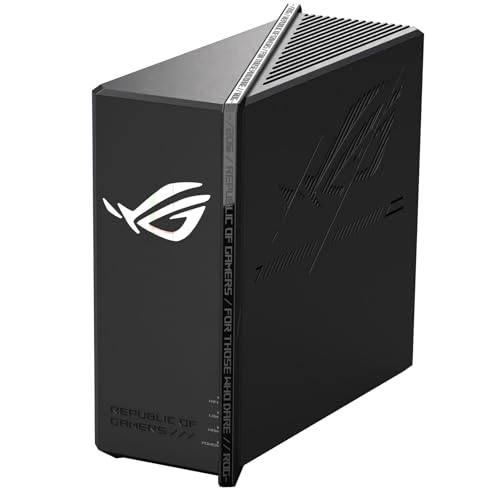 ASUS ROG Strix GS-BE18000 Tri-Band WiFi 7 Gaming Router (320 MHz Bandbreite, 4096-QAM, 8X 2.5G Ports, Mobile Game Mode, Aura RGB, AiMesh, VPN, bis zu 300m² Abdeckung)