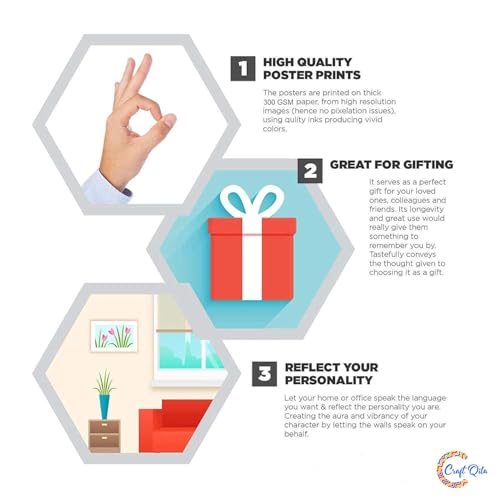 Giant Innovative Set of 6 Cute baby Poster for Pregnant Women Room Decor, GI01 Multicolour, 12 x 18 Inch- BIG Size