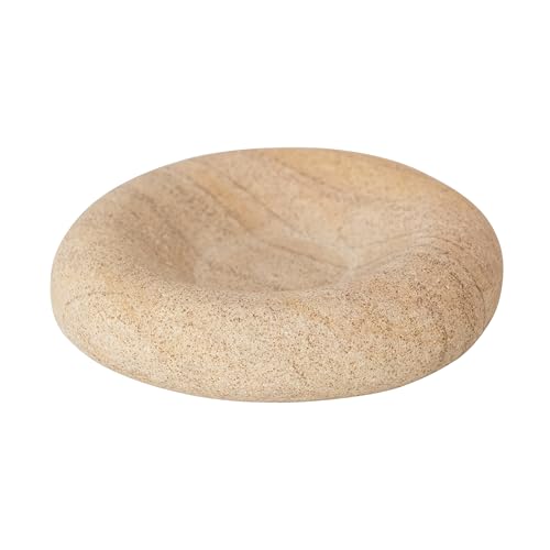 Stick Incense Holder Creative Co-Op Sandstone Organic Shaped Incense Holder, Natural Color