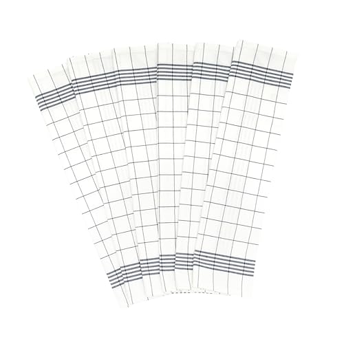 Blue Cotton Tea Towels - 6 Pack, 100% Cotton, 30