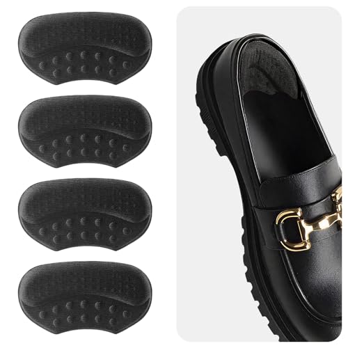 HAISHANG 4 Piezas Taloneras Plantillas para Zapatos 6mm Taloneras Autoadhesivas Demasiado Grandes con Relleno de Esponja y Gel Antideslizante,Protección del Talón para Zapatos de Hombre y Mujer