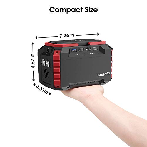 SUAOKI Portable Power Station, 150Wh Camping Generator Lithium Power Supply with Dual 110V AC Outlet, 4 DC Ports, 4 USB Ports, LED Flashlights for Road Trip Camping Travel Emergency Backup - Thumbnail 6