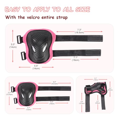Knieschoner Kinder, Verstellbare Knieschützer Ellenbogenschoner Handgelenkschoner, Schoner Schützer Inliner Kinder, Protektorenset für Inliner Skaten Roller Skateboard Rollschuhe
