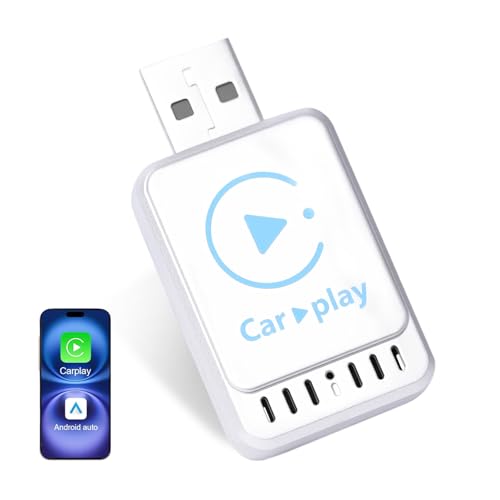 Wireless CarPlay Adapter for Apple iPhone ＆Android（2025-2026 Upgrade） Small Size, Plug and Play, Fast and Stable Connection Wireless Adapter for CarPlay＆Android