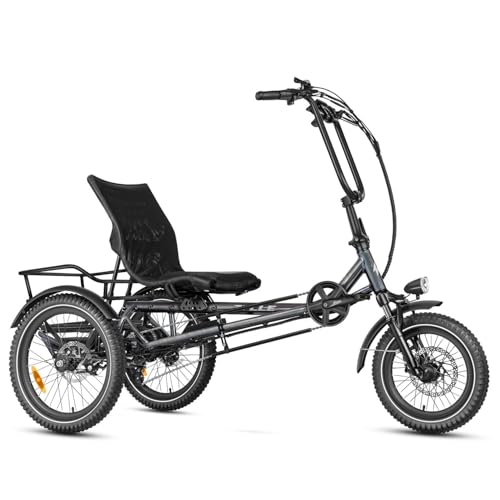 Zycle Z500 Electric Trike, 750W Semi-Recumbent Electric Tricycle for Adults, 48V 15AH City Tire Etrike for Seniors with Parking Brake & Rear Speed Differential (Gray New)