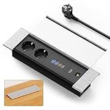 prise murale encastrable rj45 Multiprise Encastrableavec USB - HANNELORE multiprise électrique équipée d’un câble d’alimentation de 1,8 m, idéale pour la maison et le bureau. Installation simple : découpez un trou rectangulaire (240 mm x 52 mm), insérez la prise, fixez les équerres, vissez et faites glisser pour l’utiliser. Pratique et fonctionnelle!