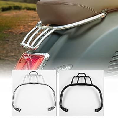 Motorcycle Rear Luggage Rack Compatible with Vespa GTS300 GTS250 GTV300 GTS 300 250 GTV 300 GTS-250 GTS-300 GTV-300 2008-2022 Tail Storage Rack Cargo Support Passenger Grab Bar Chrome