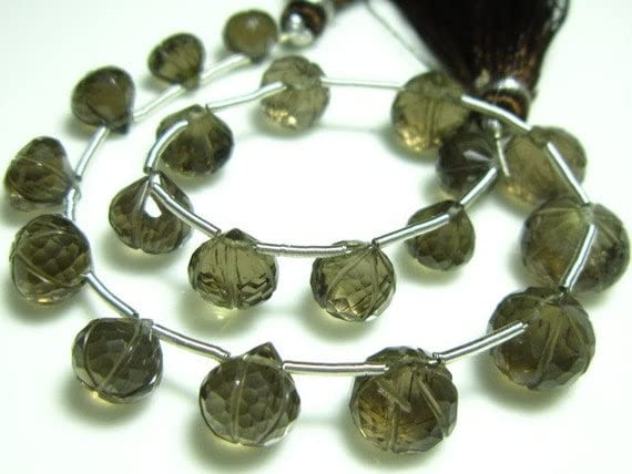 Quartz fumé oignons facettées AA pour donner une touche minérale et chaleureuse à vos bijoux