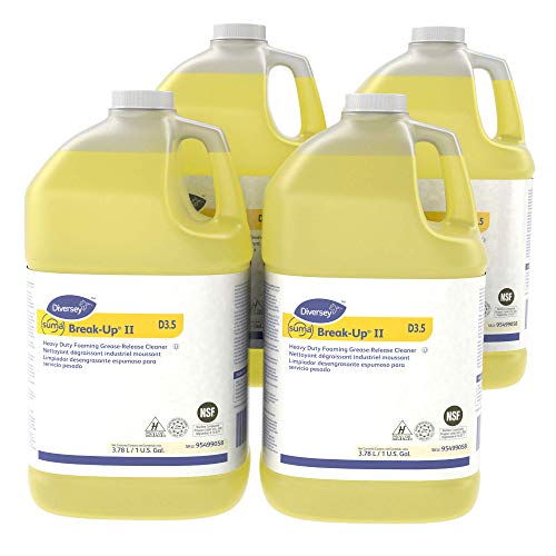 Diversey 95499058 SUMA Break-Up Heavy Duty Foaming Grease-Release Cleaner, Industrial Strength Degreaser for Floors & Equipment, Concentrate, 1-Gallon (Pack of 4) by Diversey - Used condition - US$44.16