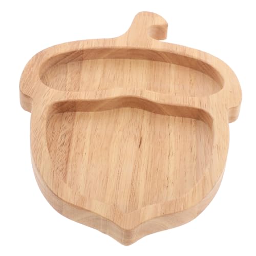 Ciieeo Bandeja De Madera para Bañera Forma De Bellota, Plato Dividido para Servir Quesos y Aperitivos, Madera Natural, Resistente Humedad, para Uso Baño y Otoño, Bandeja Decorativa Multifuncional