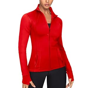 GYM RAINBOW Women’s Lightweight Running Jackets Cottony-Soft 4-Way Stretch Zip up Slim Fit Workout Yoga Athletic Jacket