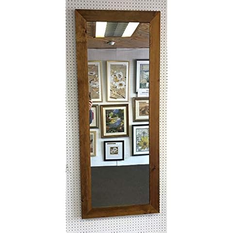 NEW LONG 3" MEDIUM OAK STAINED SOLID PINE LONG AND FULL LENGTH DRESSING MIRRORS Cover