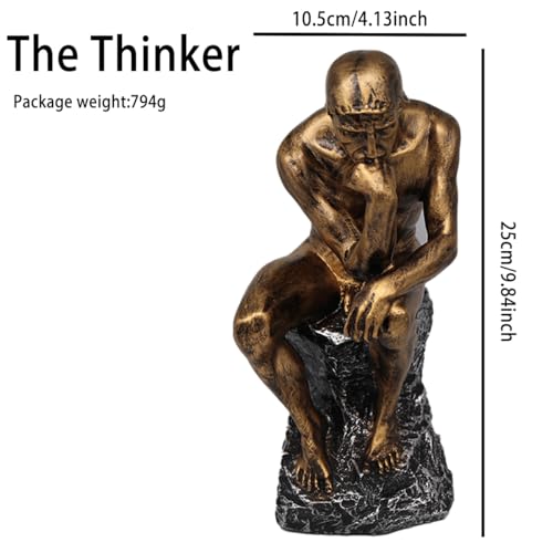 Statue du penseur dorée, une sculpture décorative à offrir