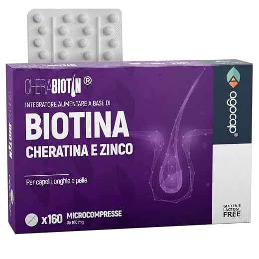 Cherabiotin, integratori a base di Biotina, Cheratina e Zinco. Vitamine per unghie e pelle. crescita capelli e anticaduta donna. 160 micro compresse, 5 MESI DI FORNITURA