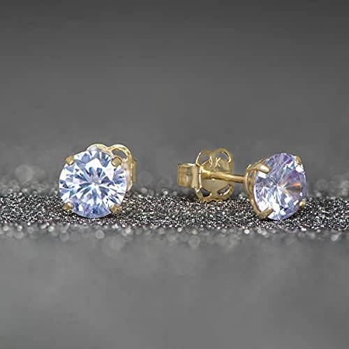 Aeon Birthstone Stud Earrings - June Light Amethyst, 5 millimeters - Image 4