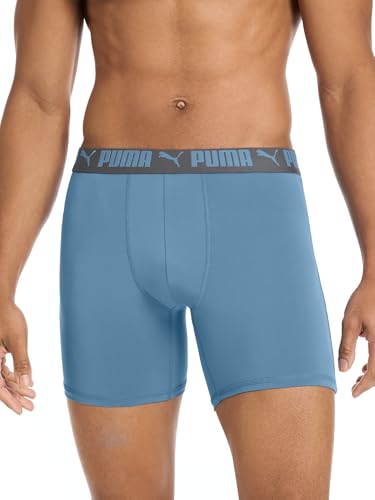 Puma Herren-Boxershorts, 5er-Pack, Grün/Blau/Schwarz/Grau, Medium 2