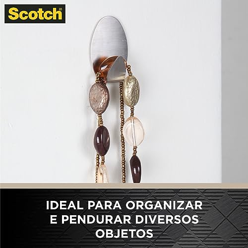 Scotch, 3M, Gancho Adesivo, Fixação Permanente, Sem Furos, Metálico, 2 unidade