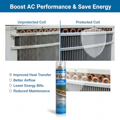 Image of Wesaf AC Coil Coating Spray 300g | Coil Saver Spray | Anti-Rust and Anti-Corrosion Protector for Condenser and Evaporator Coils, Fast Drying, Leak Proof (Transparent)
