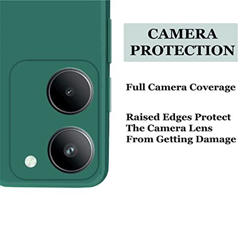 Image of A rtistque Liquid Silicone Back Cover Case for Realme C33 Matte Shockproof TPU Soft Flexible with Camera Protection - Green