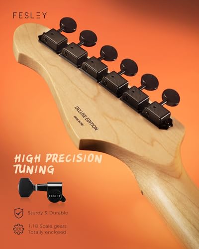 Fesley 39 Inch Electric Guitar, Full Size Solid Body Electric Guitars For Beginner, St Style, Maple Neck/Fretboard, Electric Guitar Kit thumb #7