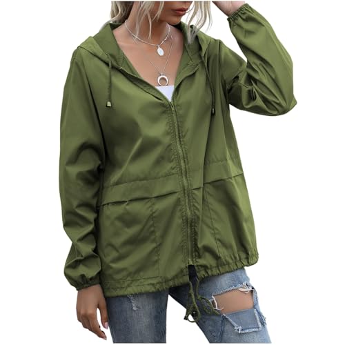 Rain Jackets for Women Waterproof Lightweight Hooded Rain Coats for Hiking Travel Outdoor Windbreaker Travel Jacket