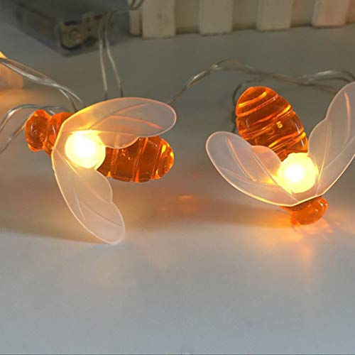 LED 20 peças 2 m piscando 20 luzes LED corda em forma de abelha cintilante, luz noturna decorativa a