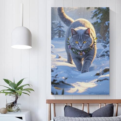 Cuadros modernos de Chartreux para decoración de sala de estar lienzo de 50x75cm 5